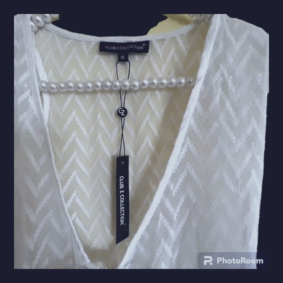 NWOT Club Z Collection White Swimsuit Cover-up XL - Picture 3 of 4